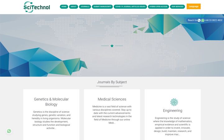 Screenshot of scitechnol.com