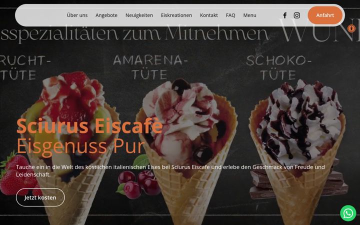 Screenshot of sciurus-eiscafe.de