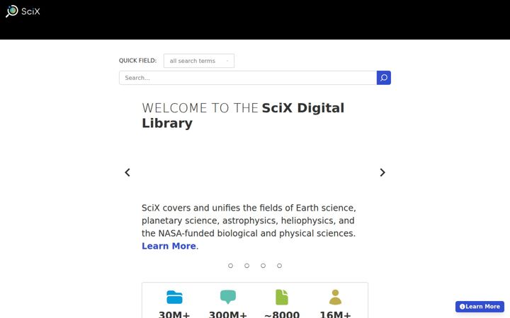 Screenshot of scixplorer.org