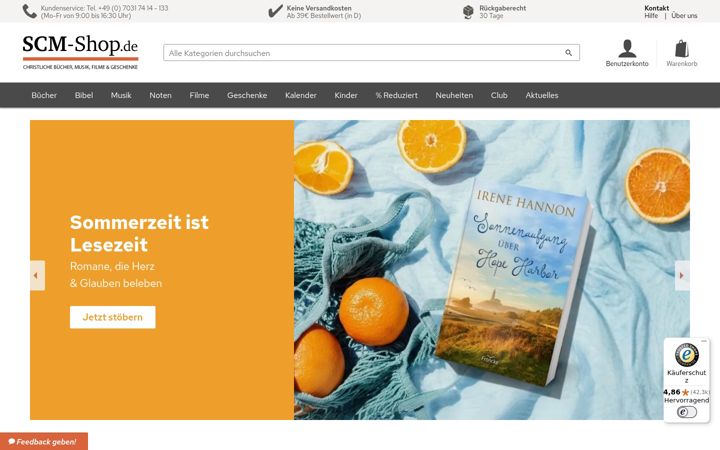 Screenshot of scm-shop.de