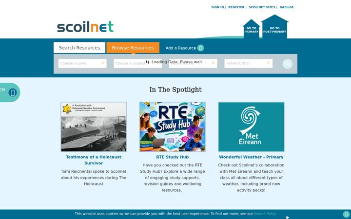 Screenshot di scoilnet.ie