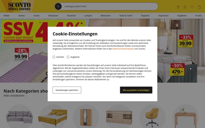 Screenshot of sconto.de