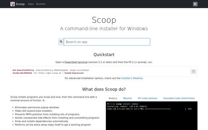 Screenshot of scoop.sh