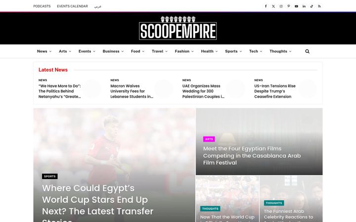 Kuvakaappaus sivustosta scoopempire.com