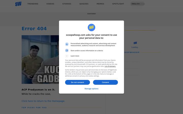 Screenshot of scoopwhoop.com