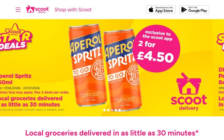 Screenshot of scootdelivery.co.uk