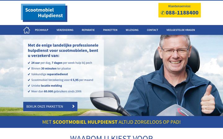 Snímek obrazovky scootmobielhulpdienst.nl