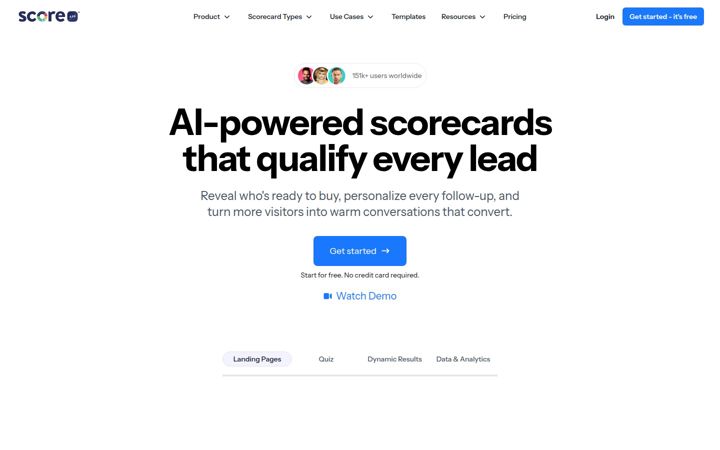 Screenshot of scoreapp.com