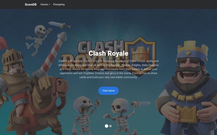 Screenshot of scoredb.io