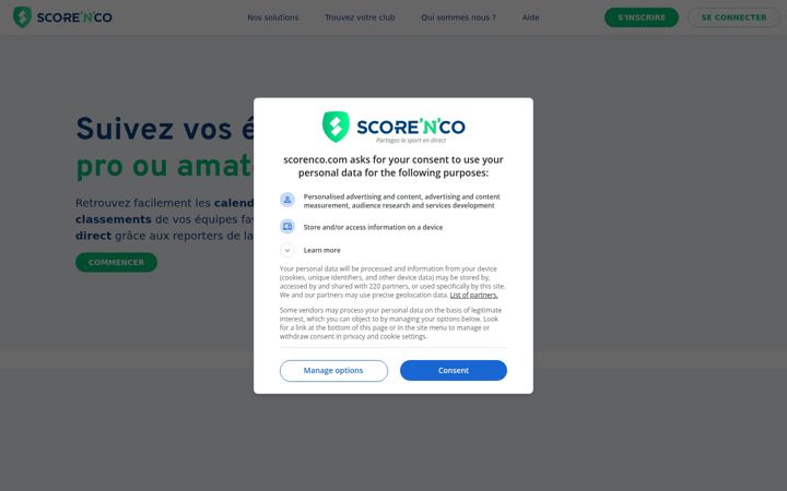 Screenshot of scorenco.com