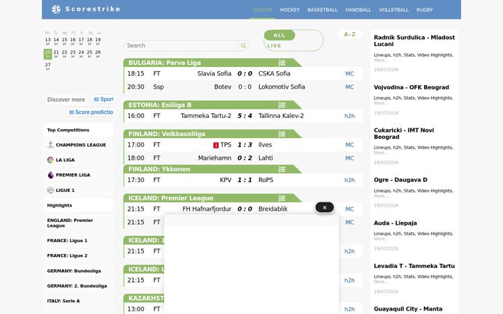 Screenshot of scorestrike.com