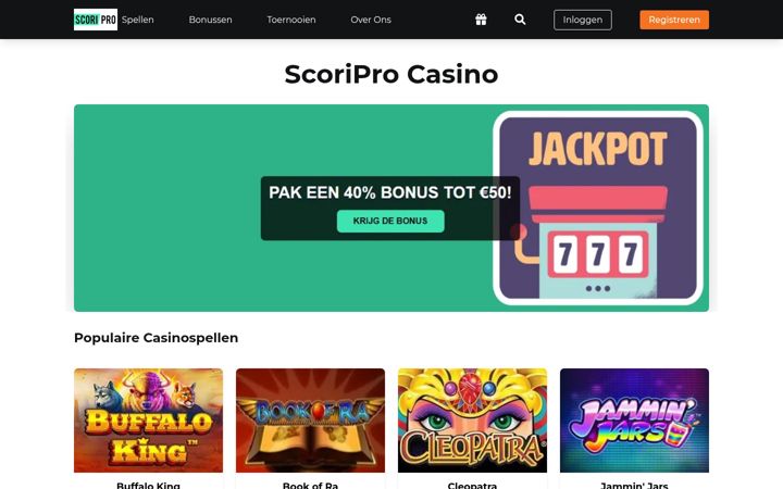 Captură de ecran a scoripro-casino.com
