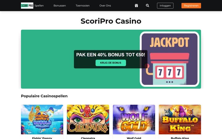 Screenshot of scoriprocasinonl.com