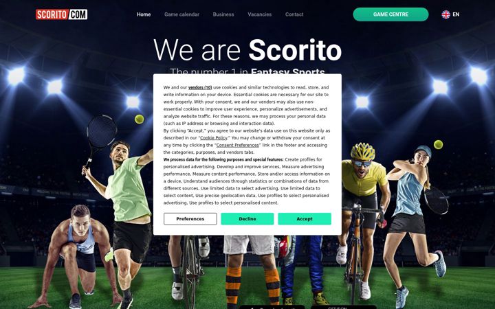 Ekrano kopija scorito.com
