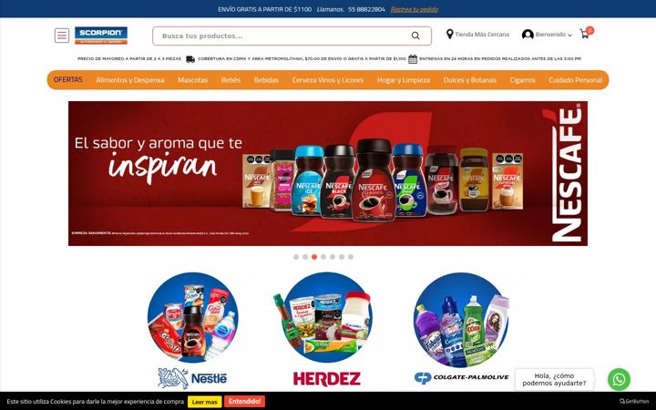Screenshot ta' scorpion.com.mx