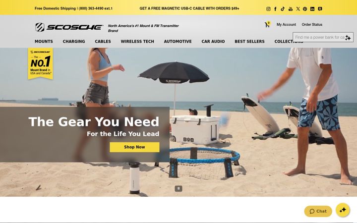Screenshot of scosche.com