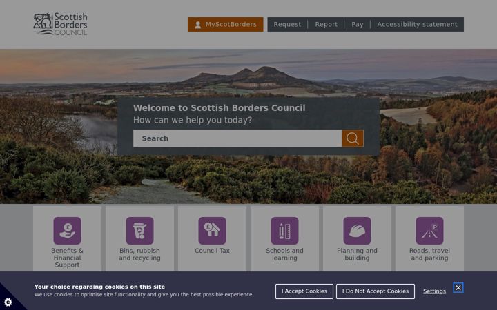 Screenshot of scotborders.gov.uk