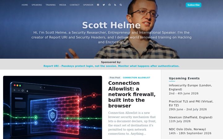 Screenshot of scotthelme.co.uk