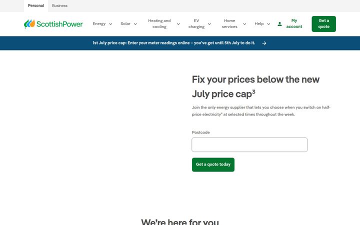 Screenshot of scottishpower.co.uk