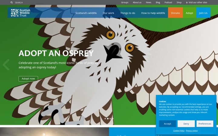 Screenshot of scottishwildlifetrust.org.uk