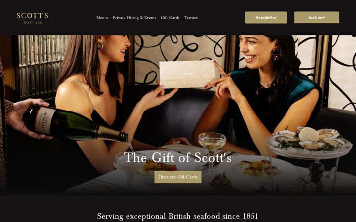 Snímek obrazovky scotts-mayfair.com