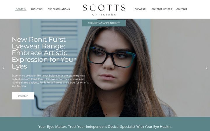 Screenshot ta' scottstheopticians.com