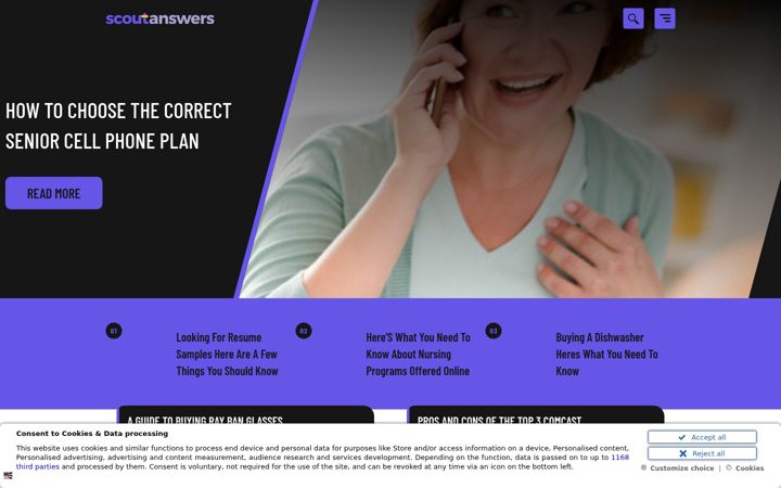 Screenshot of scoutanswers.com