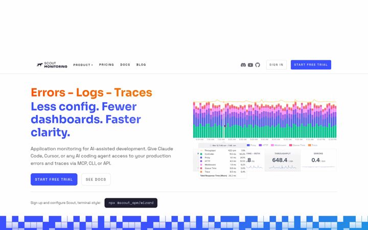 Screenshot of scoutapm.com