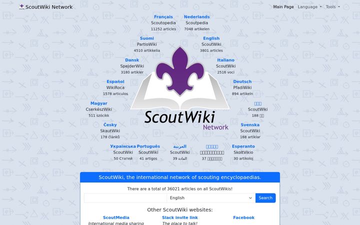 Screenshot of scoutwiki.org