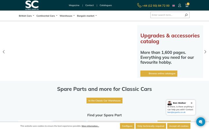 Screenshot of scparts.co.uk