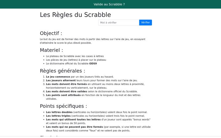 Screenshot of scrabble-valide.fr