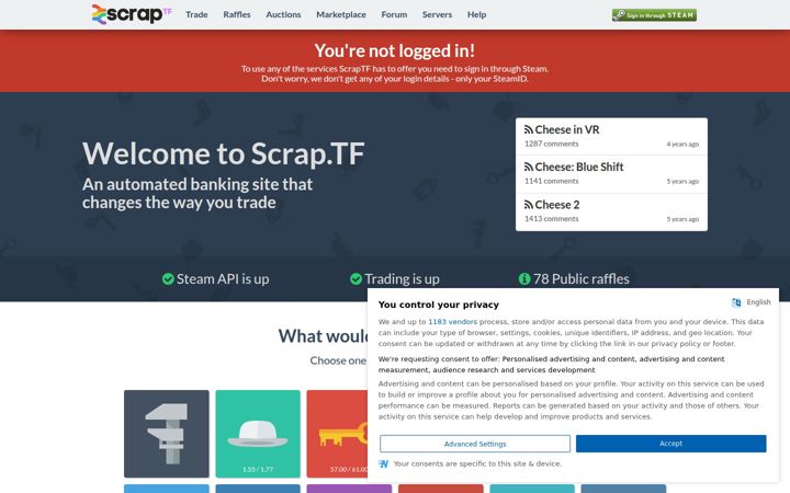 Screenshot of scrap.tf