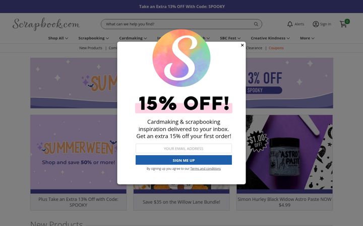 Screenshot von scrapbook.com