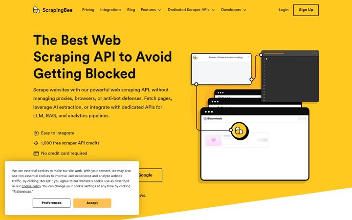 Screenshot of scrapingbee.com