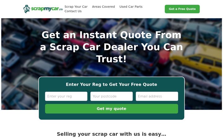 Screenshot of scrapmycarlimited.com