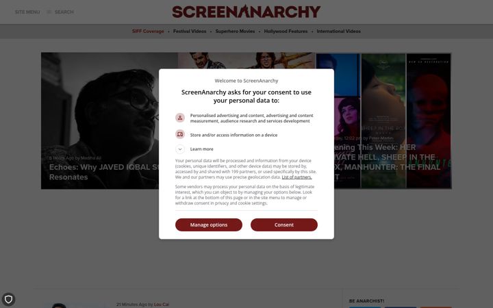 Snímek obrazovky screenanarchy.com