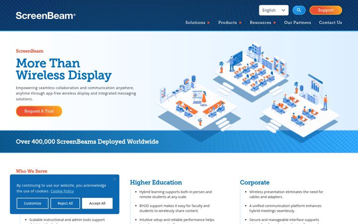 Screenshot του screenbeam.com