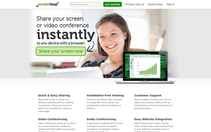 Screenshot of screenleap.com