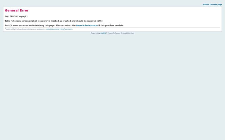 Screenshot of screenprintingforum.com