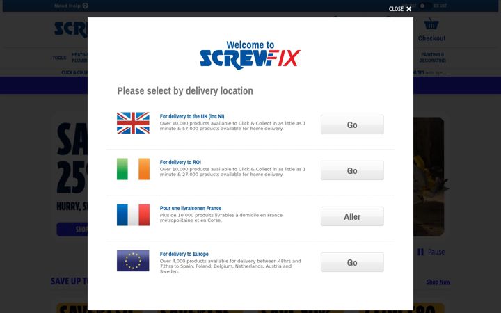 Screenshot di screwfix.com
