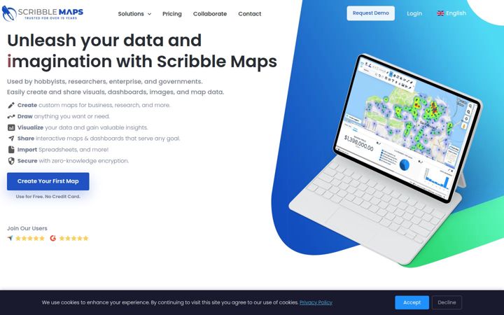 Skjámynd af scribblemaps.com