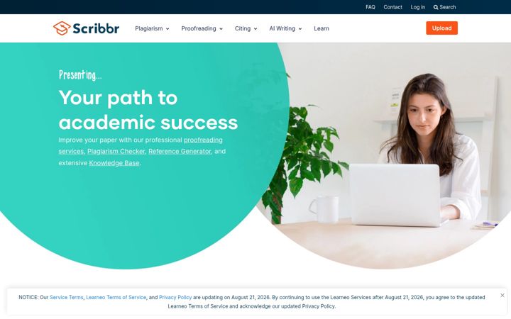 Screenshot of scribbr.co.uk