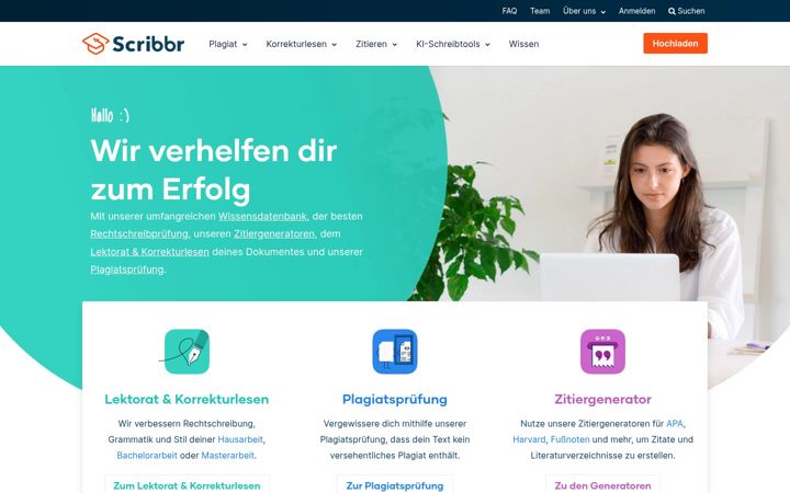 Screenshot of scribbr.de