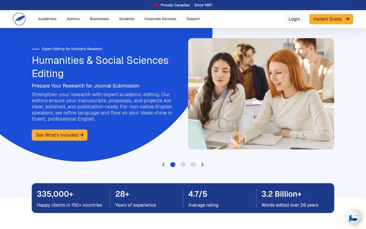 Screenshot of scribendi.com