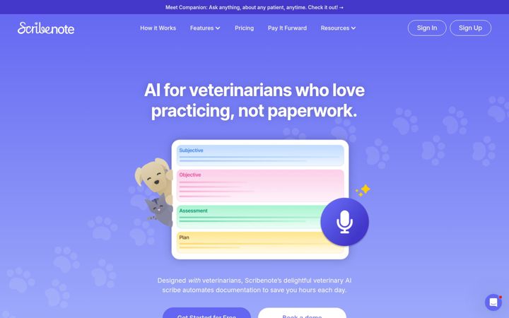 Screenshot of scribenote.com