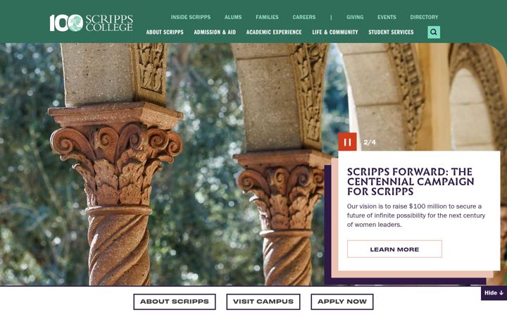 Screenshot of scrippscollege.edu