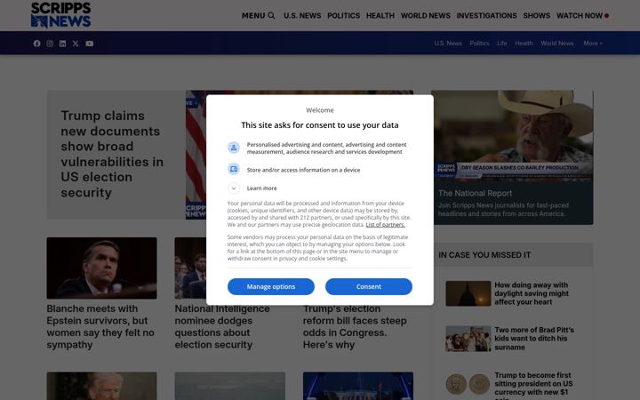 Kuvakaappaus sivustosta scrippsnews.com