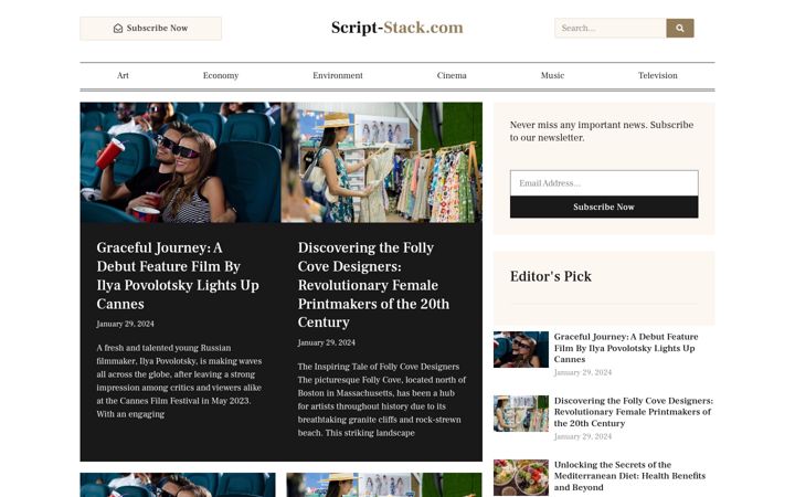 Screenshot of script-stack.com
