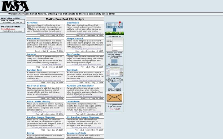 Zrzut ekranu scriptarchive.com