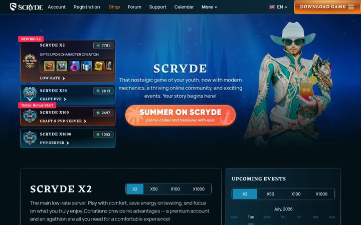 Screenshot of scryde.net